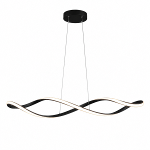 Nowoczesna Lampa Wisząca LED Fala Czarna 92 cm 42W 4500 lm WAVE TWIST BLACK