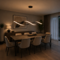 Nowoczesna Lampa Wisząca LED Fala Czarna 92 cm 42W 4500 lm WAVE TWIST BLACK