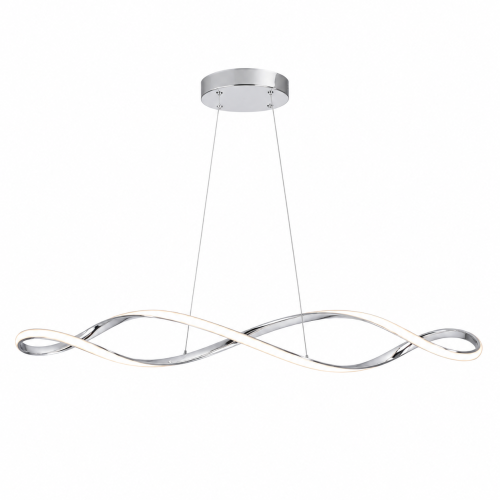 Nowoczesna Lampa Wisząca LED Fala Chrom 92 cm 42W 4500 lm WAVE TWIST CHROME