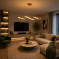 Nowoczesna Lampa Wisząca LED Fala Złota 92 cm 42W 4500 lm WAVE TWIST GOLD