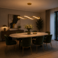 Nowoczesna Lampa Wisząca LED Fala Złota 92 cm 42W 4500 lm WAVE TWIST GOLD