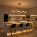 Nowoczesna Lampa Wisząca LED Fala Złota 92 cm 42W 4500 lm WAVE TWIST GOLD
